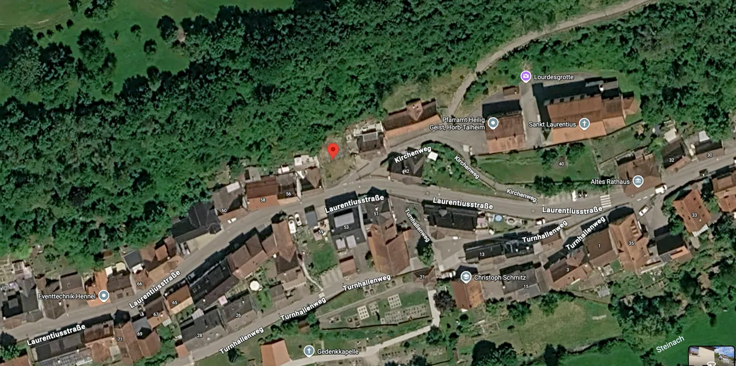 Baugrundstück in 72160 Horb am Neckar - Lage im Luftbild